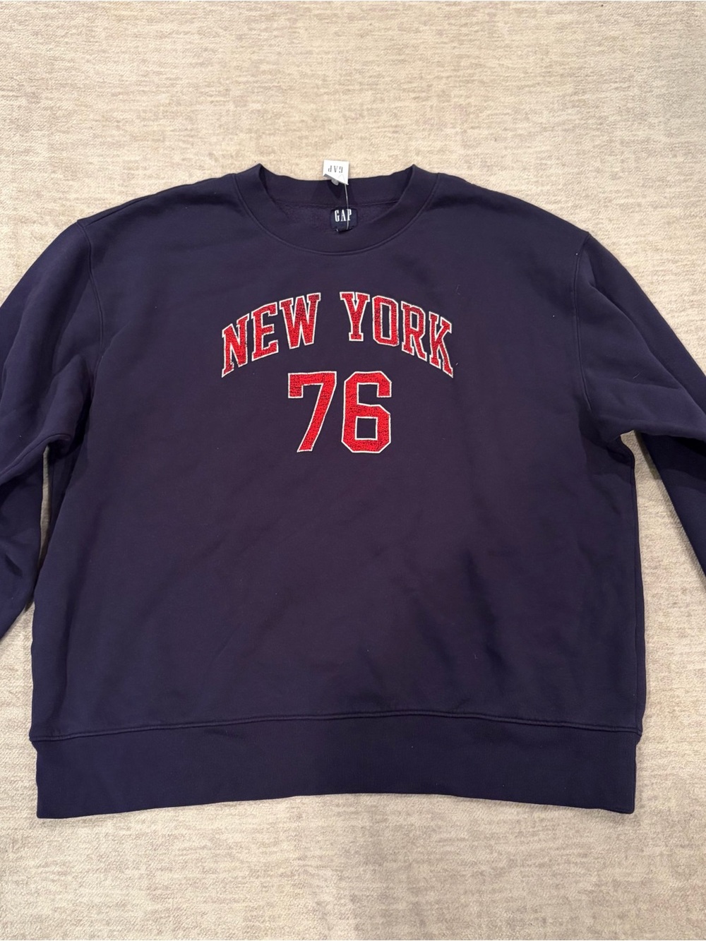 NWT GAP Women’s Navy 'New York 76' Crewneck Sweatshirt